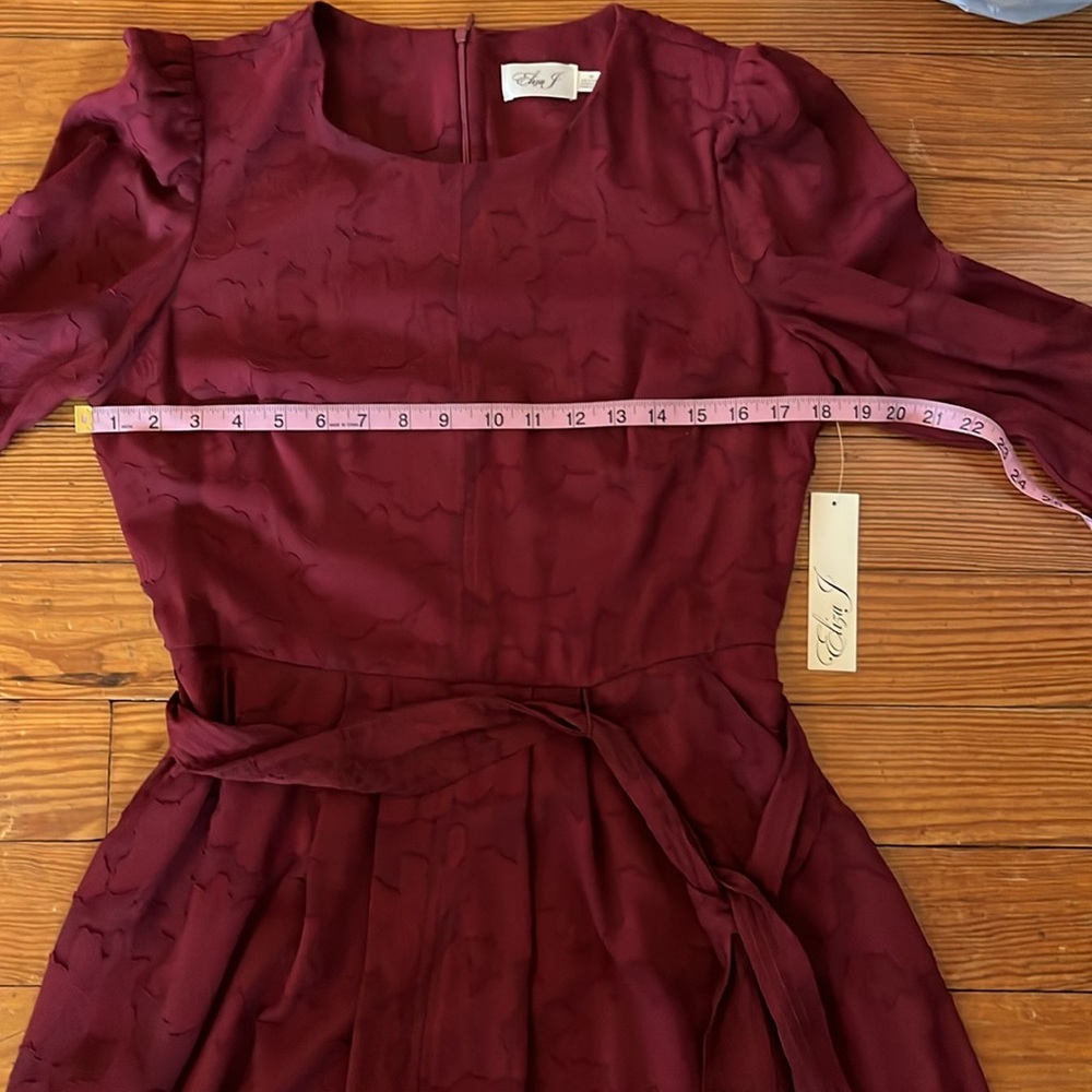 Eliza J Floral Burnout Long Sleeve Fit & Flare Dress NWT - Picture 11 of 13